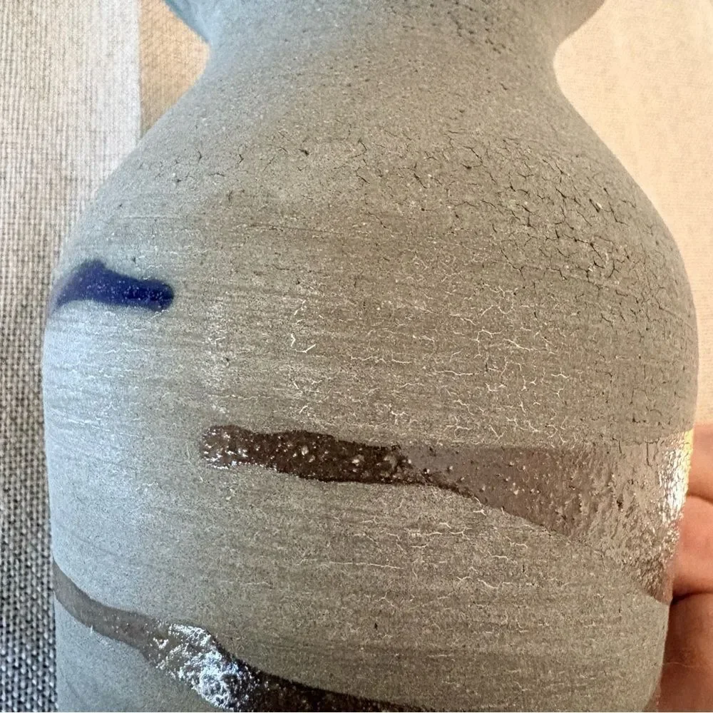 Vintage Handmade Dominican Republic Studio Pottery Vase Stoneware